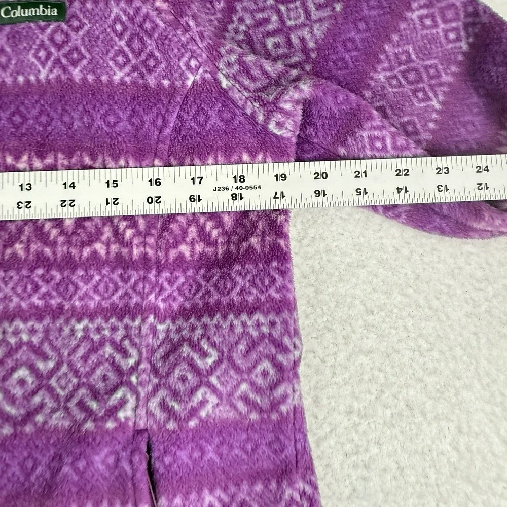 Columbia Fleece Full‎ Zip Jacket Size Youth Girls XL 18/20 Fair Isle Purple